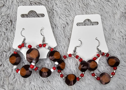 1" Hoop Triple Buckeye Earring